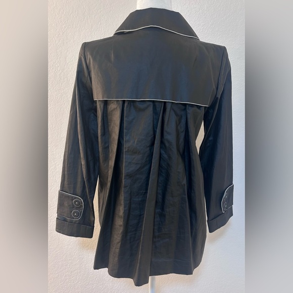Paule Ka Vintage Designer Black Unique Short Trench Coat Size 38/ US 6 - Picture 3 of 9